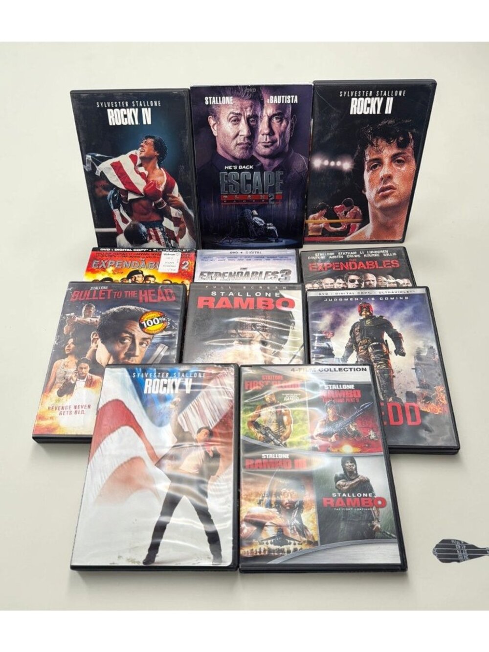 Sylvester Stallone DVD Collection Movie Lot of 11 Rambo Rocky Dredd Expendables